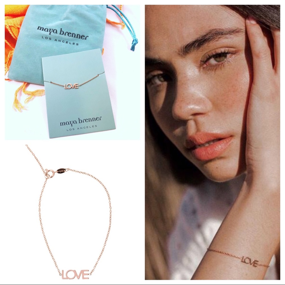 MAYA BRENNER Rose Stainless LOVE Dainty Bracelet